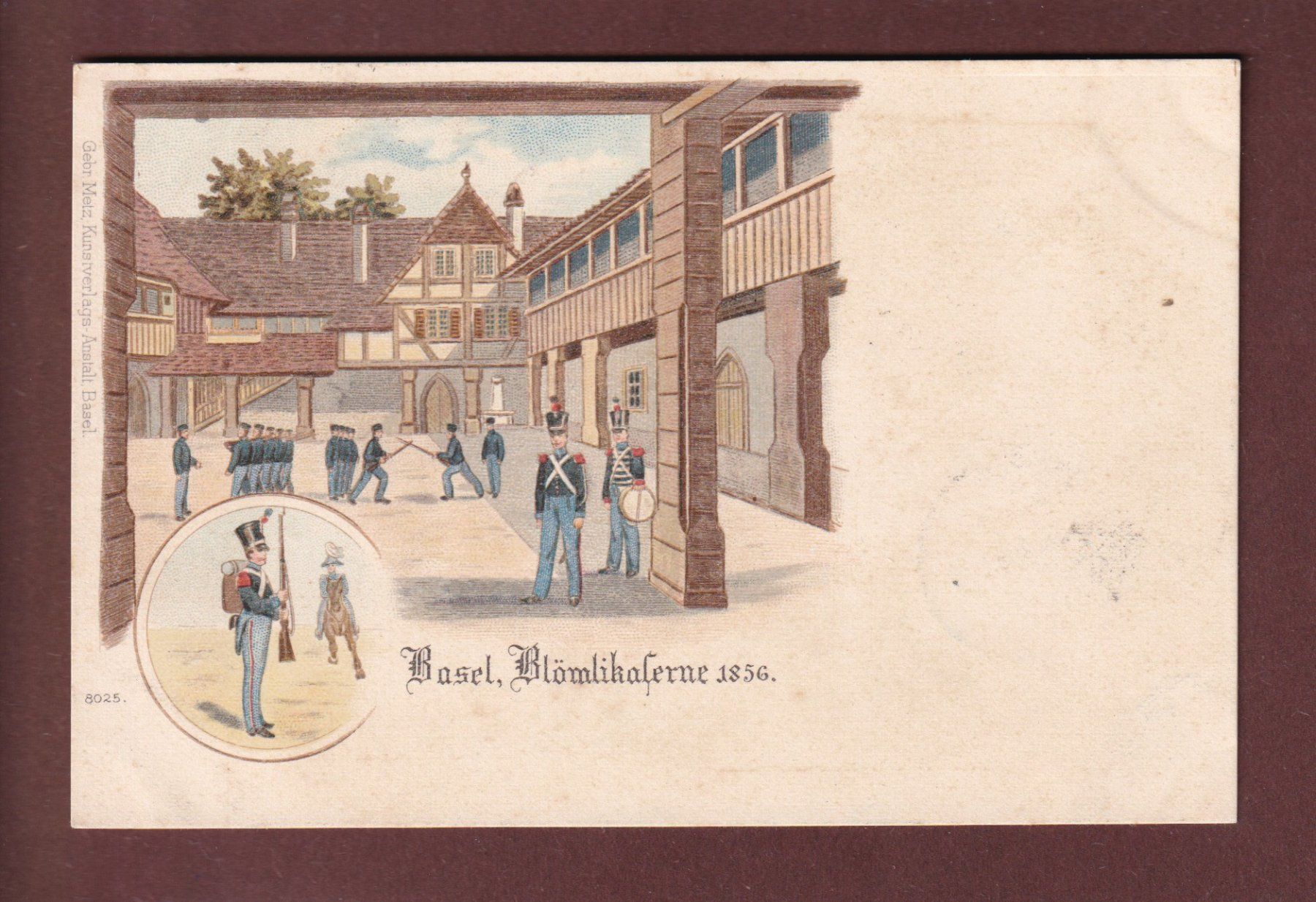 Cartoline postali: BASEL - Blömlikaserne 1856 - 1898 – Usato da Pully venduto da nicecards