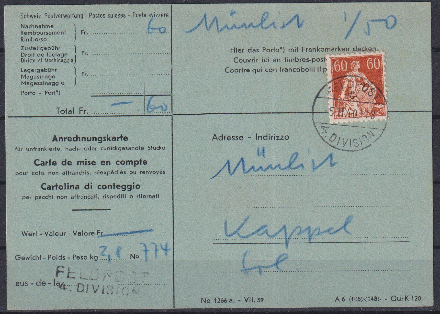 Alle Briefmarken: P93) Anrechnung, Feldpost Stempel – Gebraucht aus Claro von Chanty7