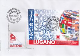 W129 FDC mit Vollstempel Lugano 5.5.2022 auf C6-Couvert