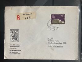 Schweiz 1970 R-Brief 80 Rp. UPU 8734 Ermenswil
