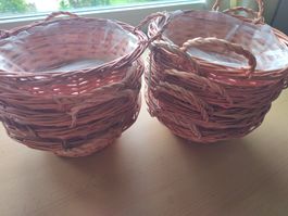 11 Stück Osterkorb Weidenkorb mit Henkel neu rosa