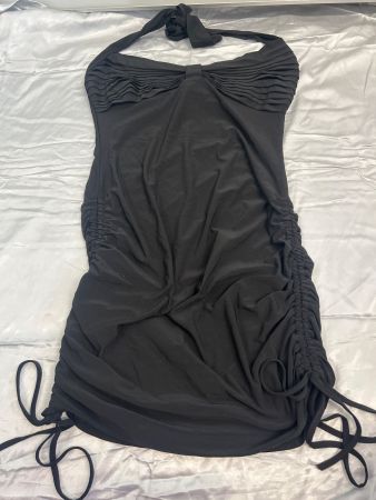 Minikleid Figurbetont mit Schnürung schwarz Gr L NEU