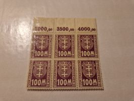 SELTENER Block - Deutsches Reich Danzig Porto Marken 1921