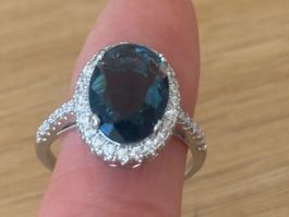 Luxus Elegante Gr.19/9 Ring Farbe: Gold/blau