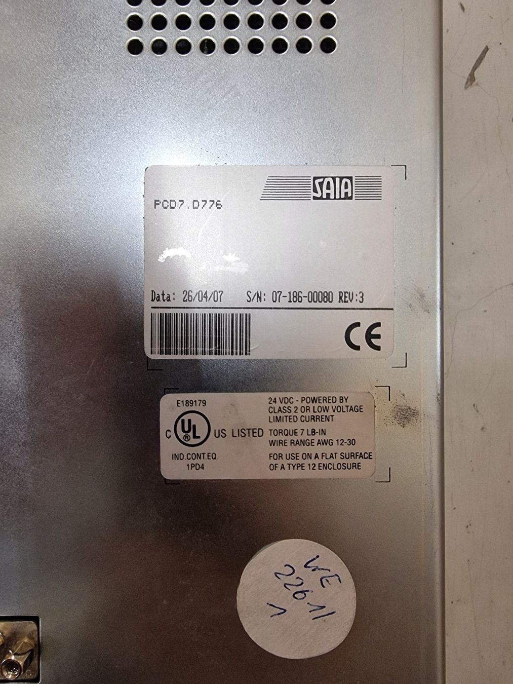 Componenti elettronici: SAIA BURGESS TOUCH SCREEN PANEL - PCD7.D776 – Usato da Affoltern am Albis venduto da cveco 5