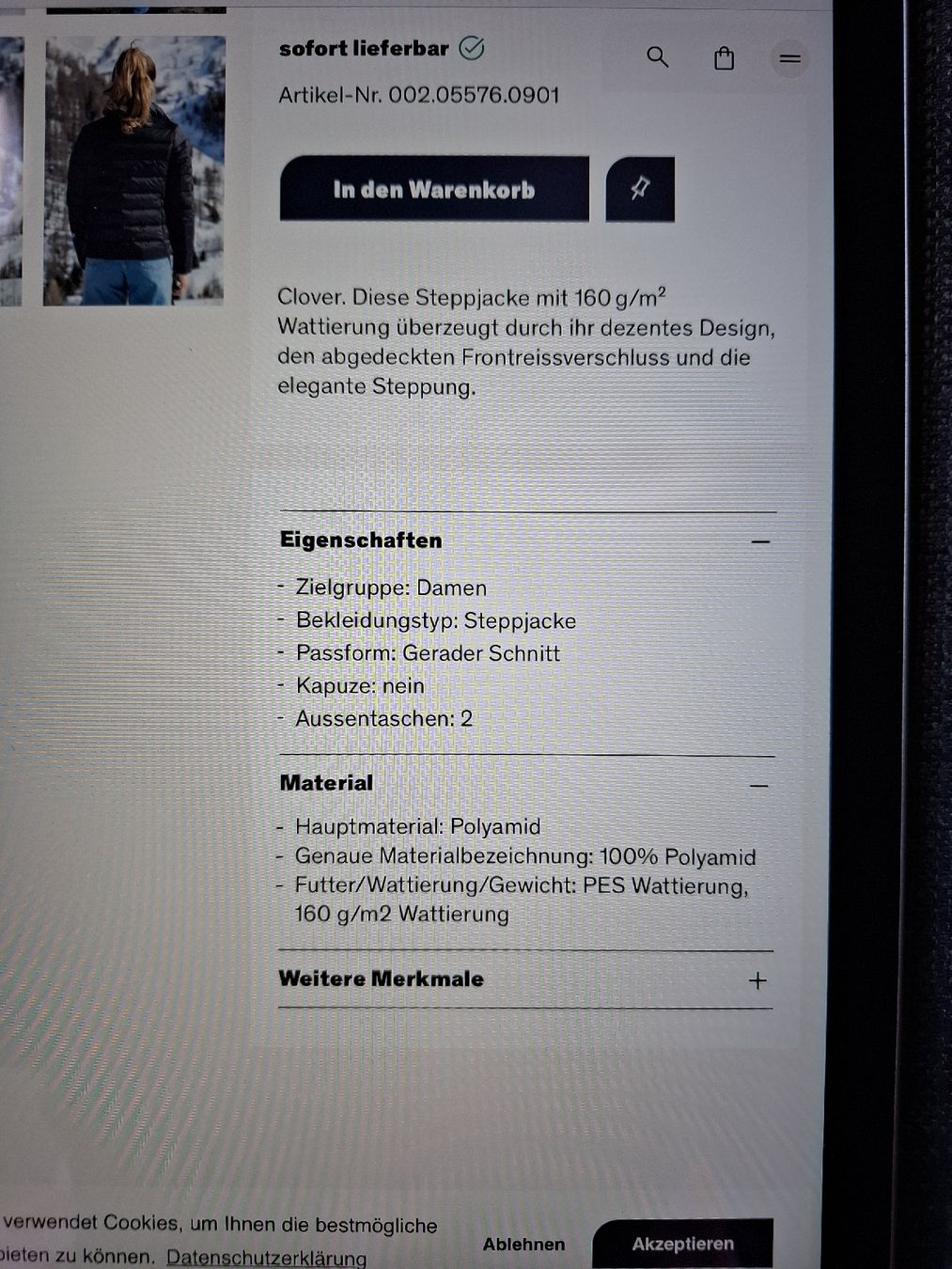 Vestes: Steppjacke Damen Grösse 40 schwarz  – Neuf (Voir description) à Arnegg par Seesicht64 4