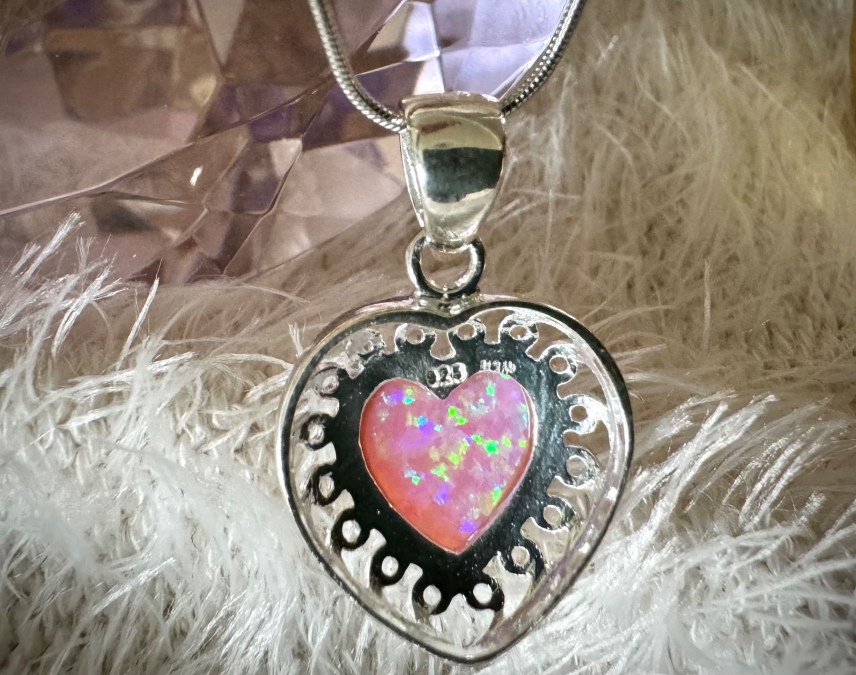 Anhänger: Herz  Anhänger Silber 925synthetischer Edel Opal – Neu (gemäss Beschreibung) aus Zürich von LIBELLA13 4