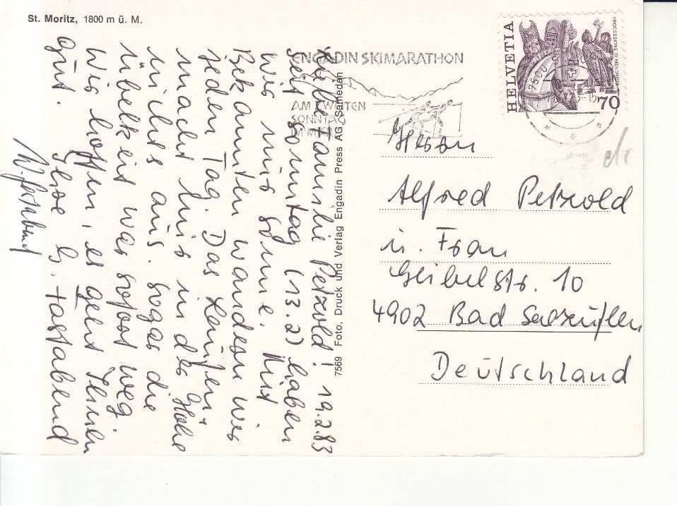 Cartoline postali: St. Moritz 1983 – Usato da Bürglen TG venduto da StampGraf 1