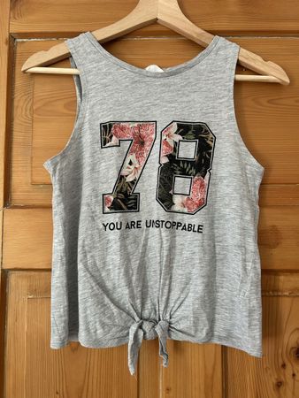H&M Top Gr. 146/152 Sommer Tanktop Grau "78"💐