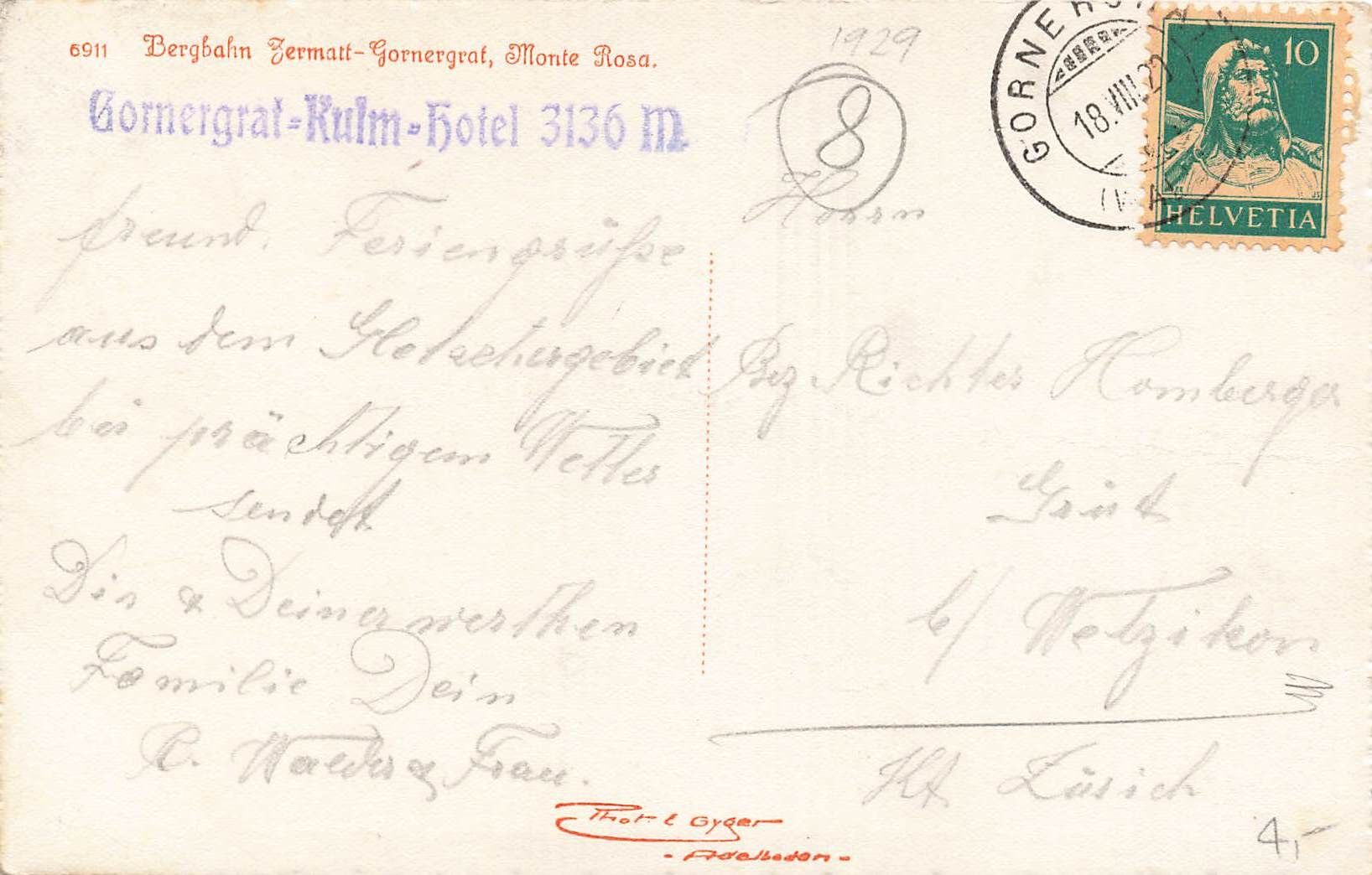 Cartoline postali: Bergbahn Zermatt Gornergrat Kulm – Usato da Biasca venduto da Blenio71 1
