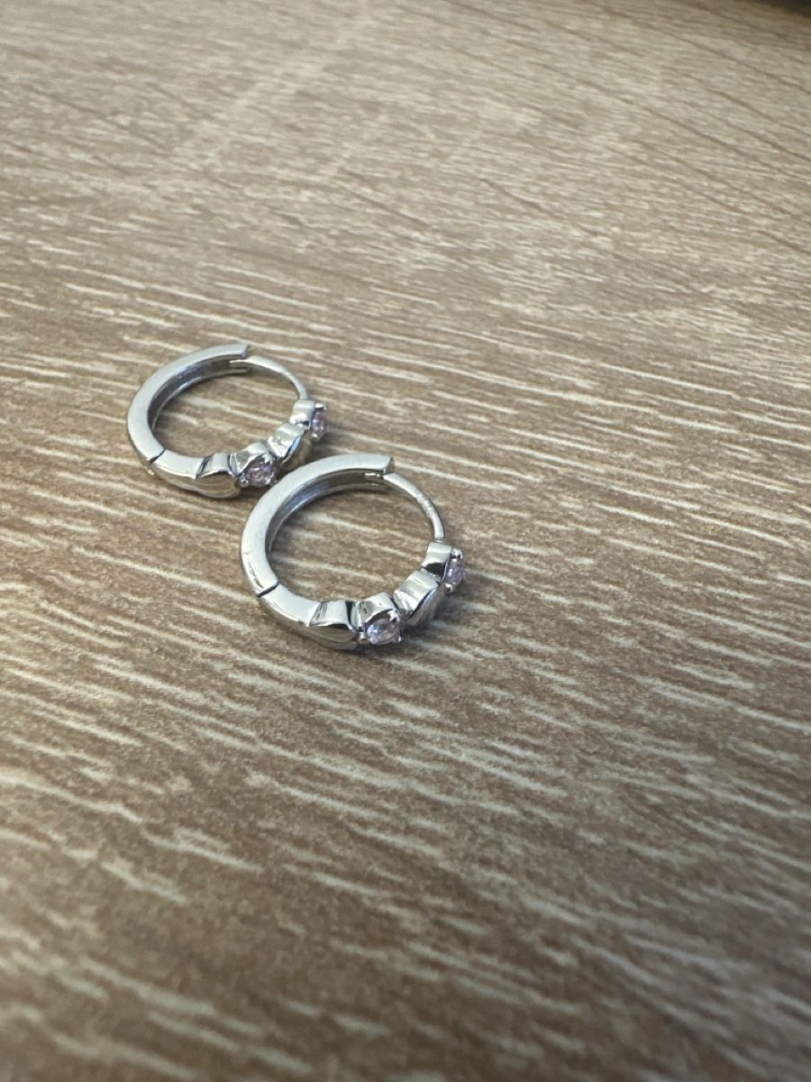 Orecchini pendenti & Orecchini a lobo: Mädchen creolen, Silver, Rosa Herz – Nuovo (secondo la descrizione) da Davos PLatz venduto da Danivime