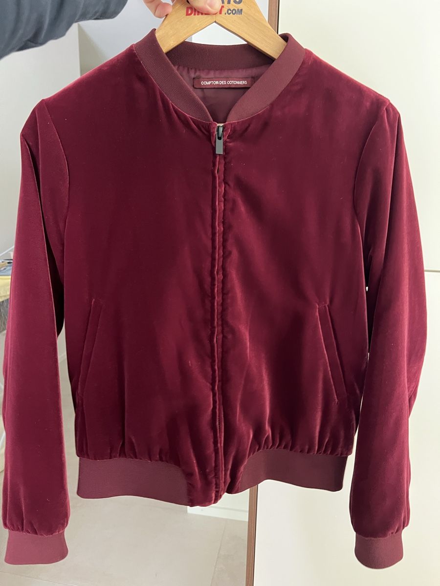 Comptoir des Cotonniers Giacche: Burgundy Velvet Bomber, S – Nuovo (secondo la descrizione) da Corsier GE venduto da Karol_save_planet 3
