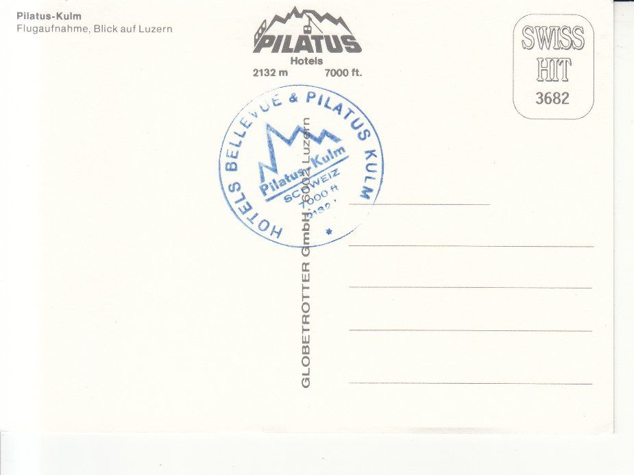 Cartoline postali: Pilatus Kulm ca. 1980 – Usato da Bürglen TG venduto da StampGraf 1