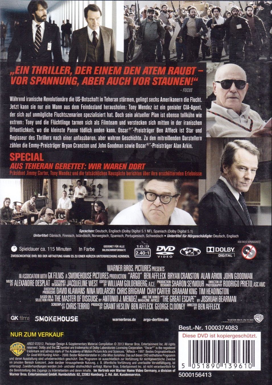 Tutti i DVDs: Argo -Ben Affleck, Bryan Cranston, Alan Arkin, John Goodman – Usato da Basel venduto da jannickpascal 1