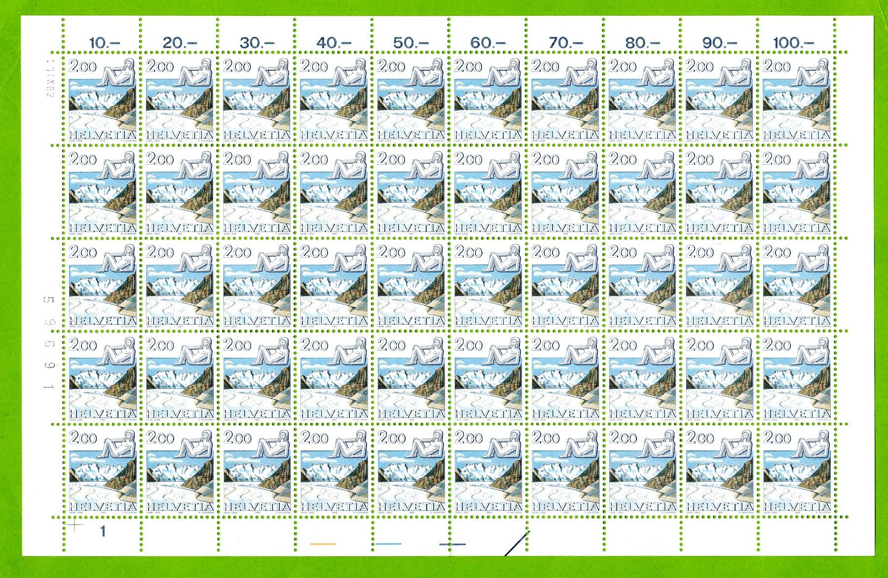 Alle Briefmarken: 1983 Tierkreiszeichen Jungfrau Aletschgletscher postfrisch – Neu (gemäss Beschreibung) aus Stein am Rhein von Huehnerhund