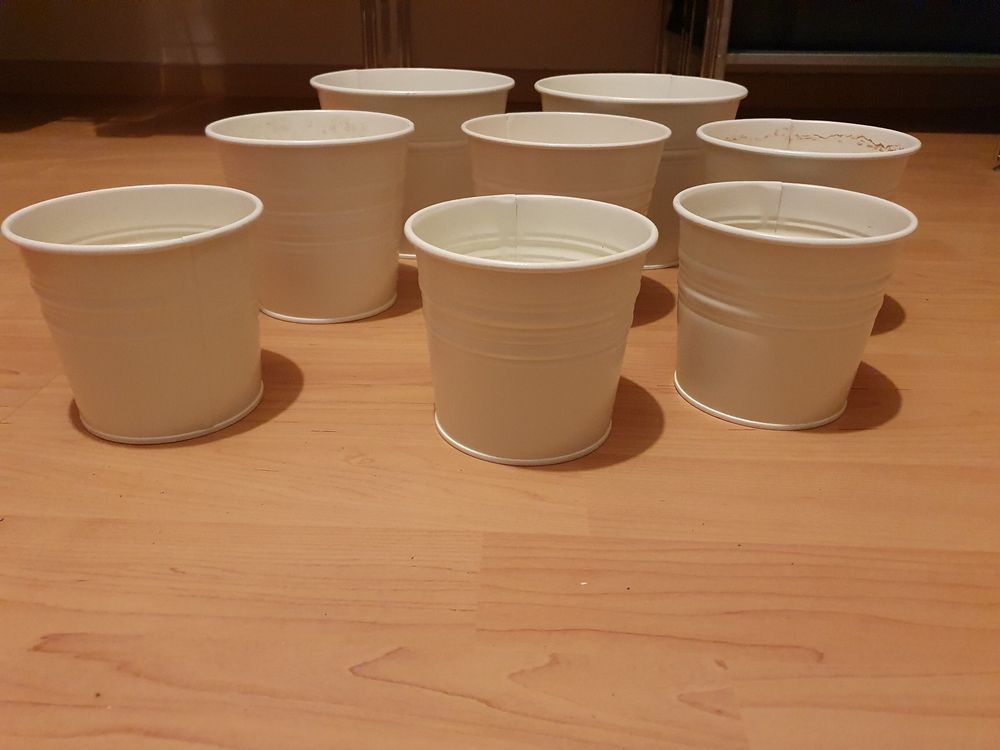 8 Ikea Socker Blumentöpfe, übertöpfe Metall, weiss Kaufen auf Ricardo