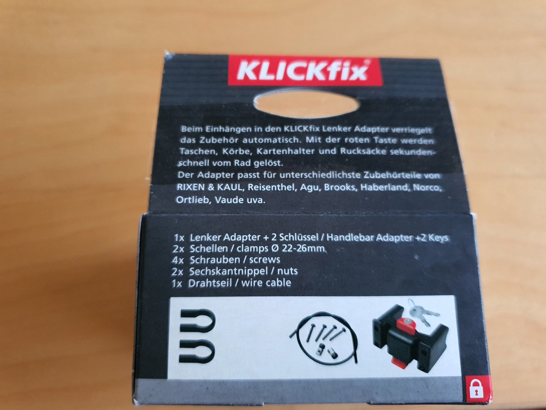 Pezzi di ricambio: KLICKfix Zubehör Lenkeradapter mit Schloss, Schwarz – Nuovo (secondo la descrizione) da Amriswil venduto da fa_ma 1