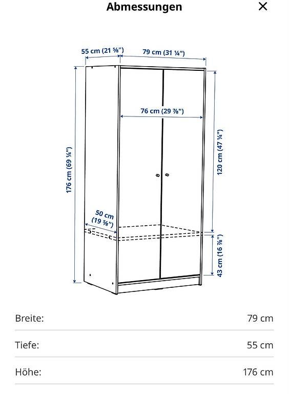 Ikea Armadi: 2-türiger Schrank – Usato da Lüterkofen venduto da Stanco19 2