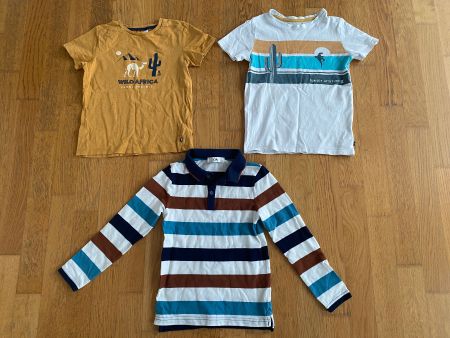 3 Jungen Shirts Gr. 128 C&A OKK Frühling Sommer