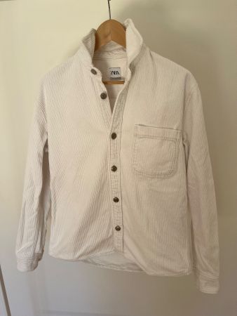 ZARA Cordhemd / Overshirt – Offwhite – lässig & zeitlos - S