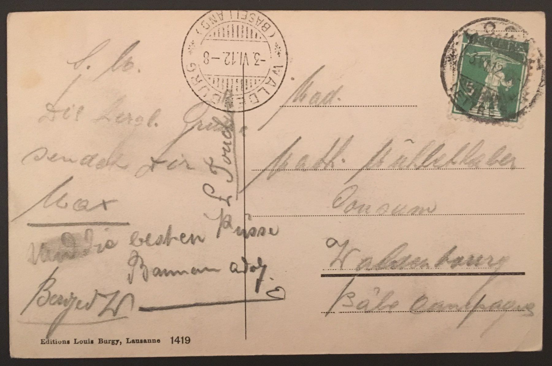 Cartoline postali: Le Locle - Vue générale 1912 – Usato da Kreuzlingen venduto da Rschweiz1 1