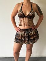 Sexy Leo Bikini Set Fransen Gr. S 36/38 Top Rock Leopard ...