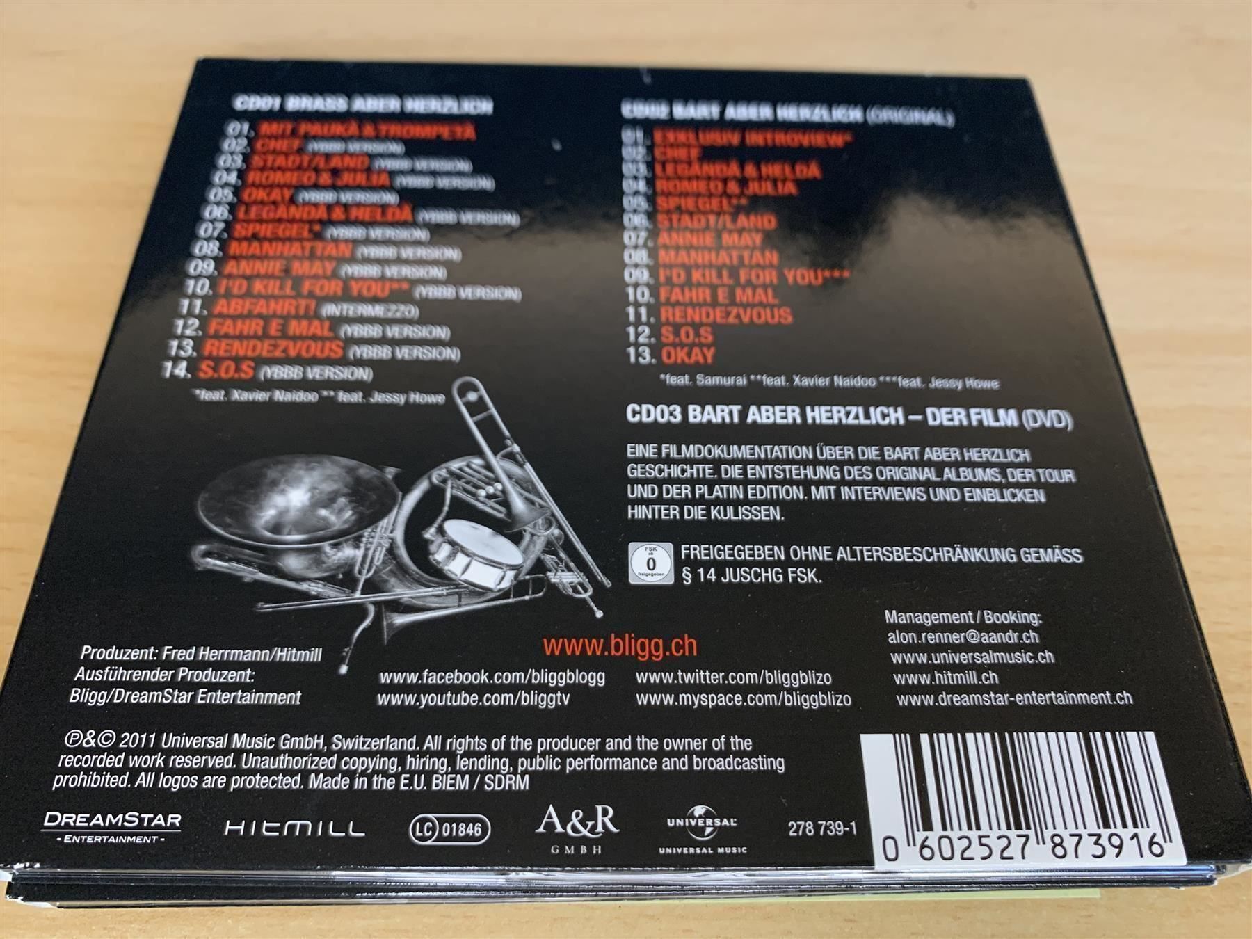 CDs: Bligg – Brass Aber Herzlich - 2 CD + DVD – Gebraucht aus Rikon im Tösstal von Alpenmutz 1