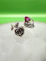 Silberring mit Rose und Herz