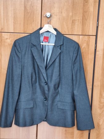 s.Oliver Blazer, Grau Gestreift, Grösse 44