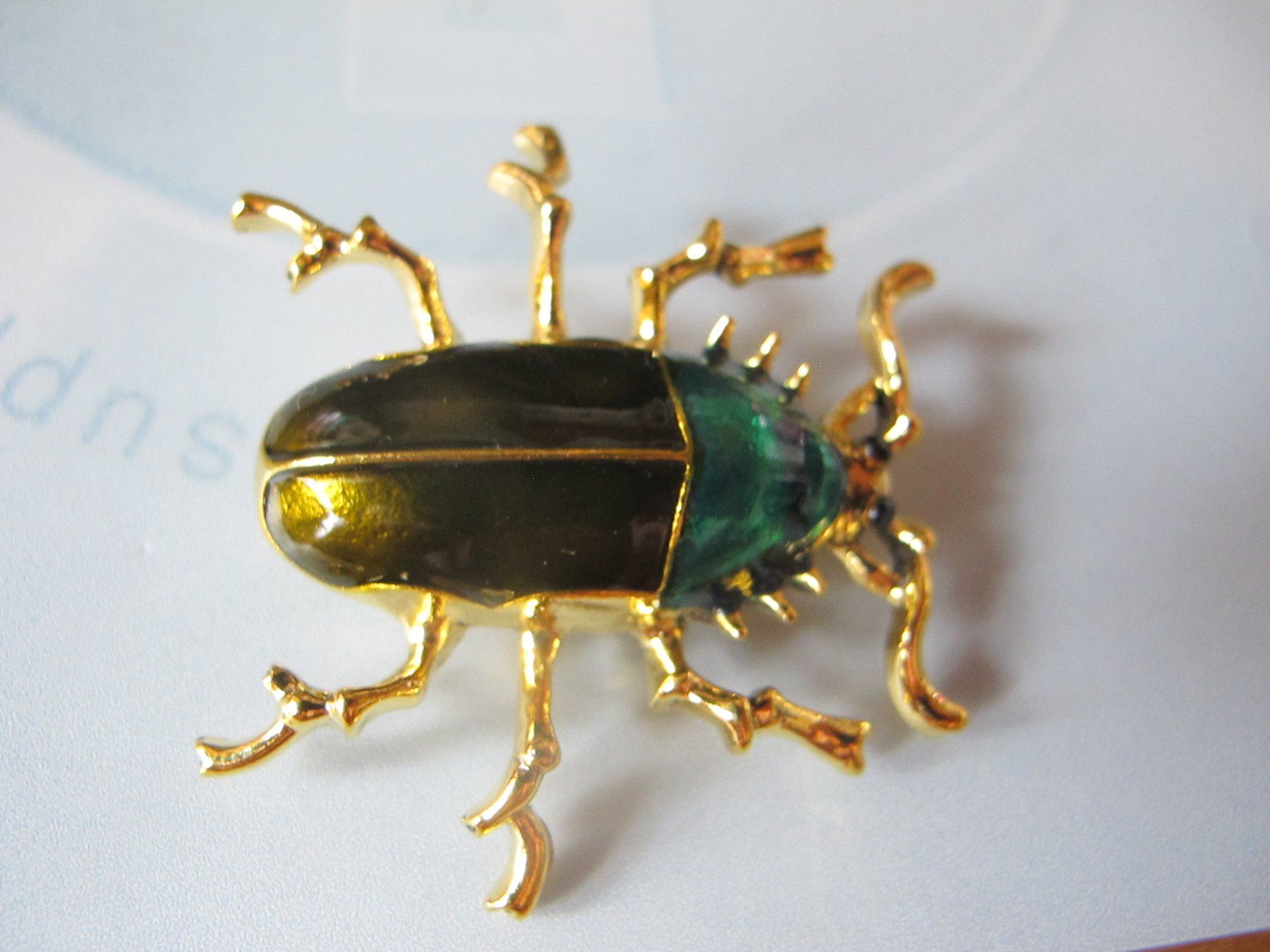 Spille & Fermagli: schöne Brosche Käfer Grün/Gold, ein echter Hingucker! – Nuovo (secondo la descrizione) da Löhningen venduto da Chimae67 4
