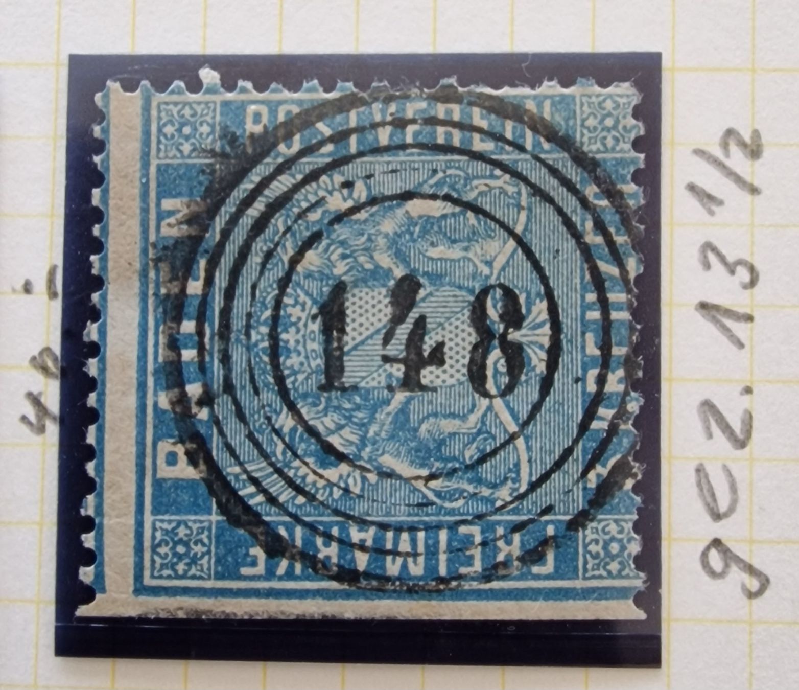 Alle Briefmarken: Baden 3erKreuzer 1862-1865 blau – Gebraucht aus Stüsslingen von dolphine_blue 1
