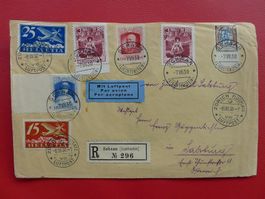 1930, FL+CH, ZÜRICH über SCHAAN NACH Salzburg +Inhalt !
