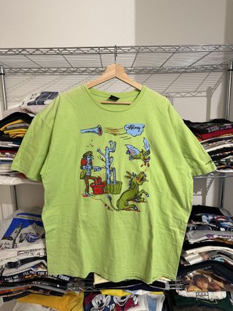 90’s Vintage Stussy x Gary Panter T-Shirt Size XXL fit XL