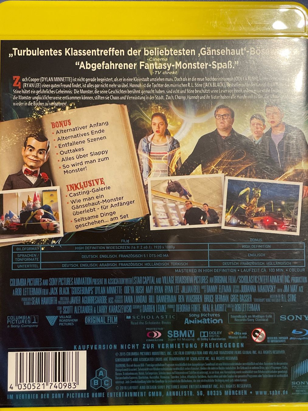 Alle DVDs: Gänsehaut    (2016) – Neu (gemäss Beschreibung) aus Waldenburg von Gonzo8 1