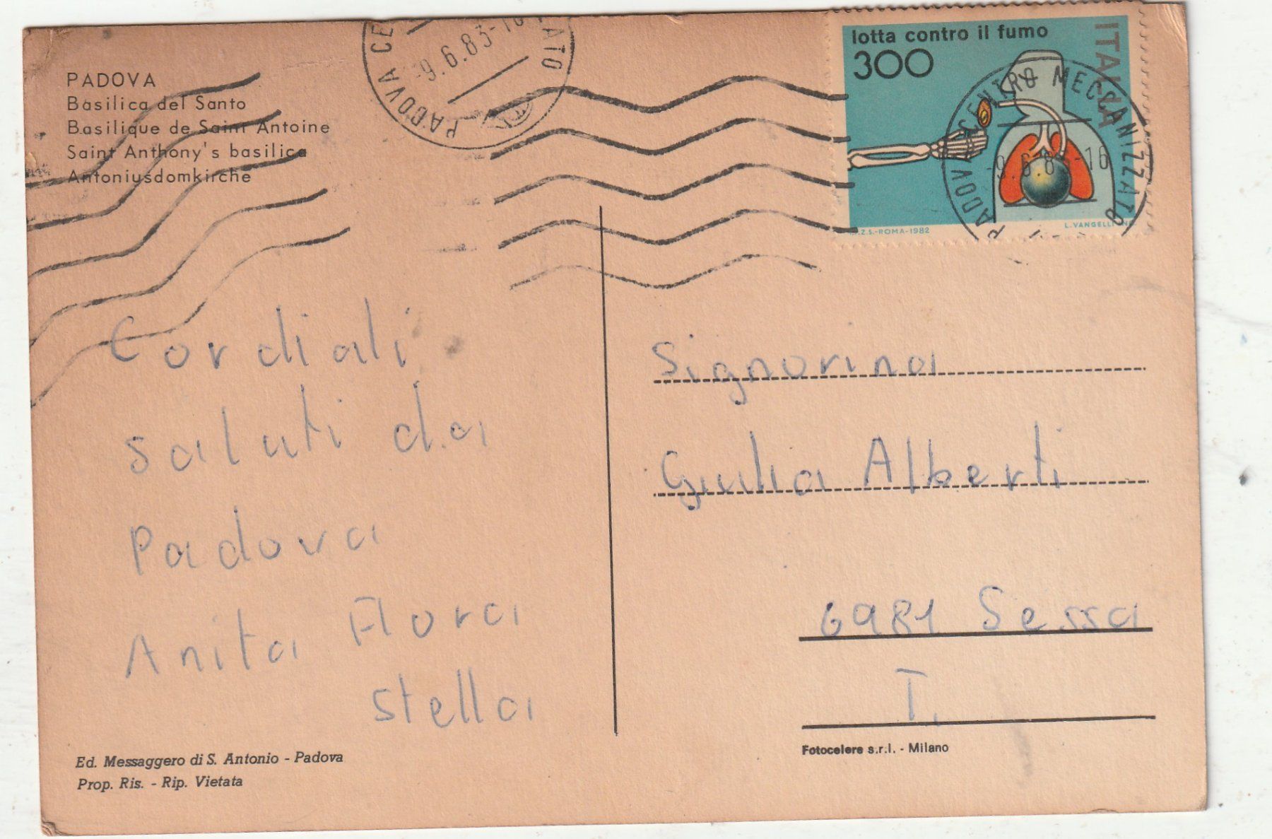 Cartoline postali: Padua – Usato da Lumbrein venduto da made02 1