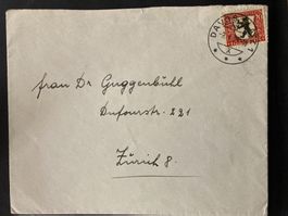 Schweiz 1929 Bedarfsbrief Pro Juventute 20 SG DAVOS PLATZ 1
