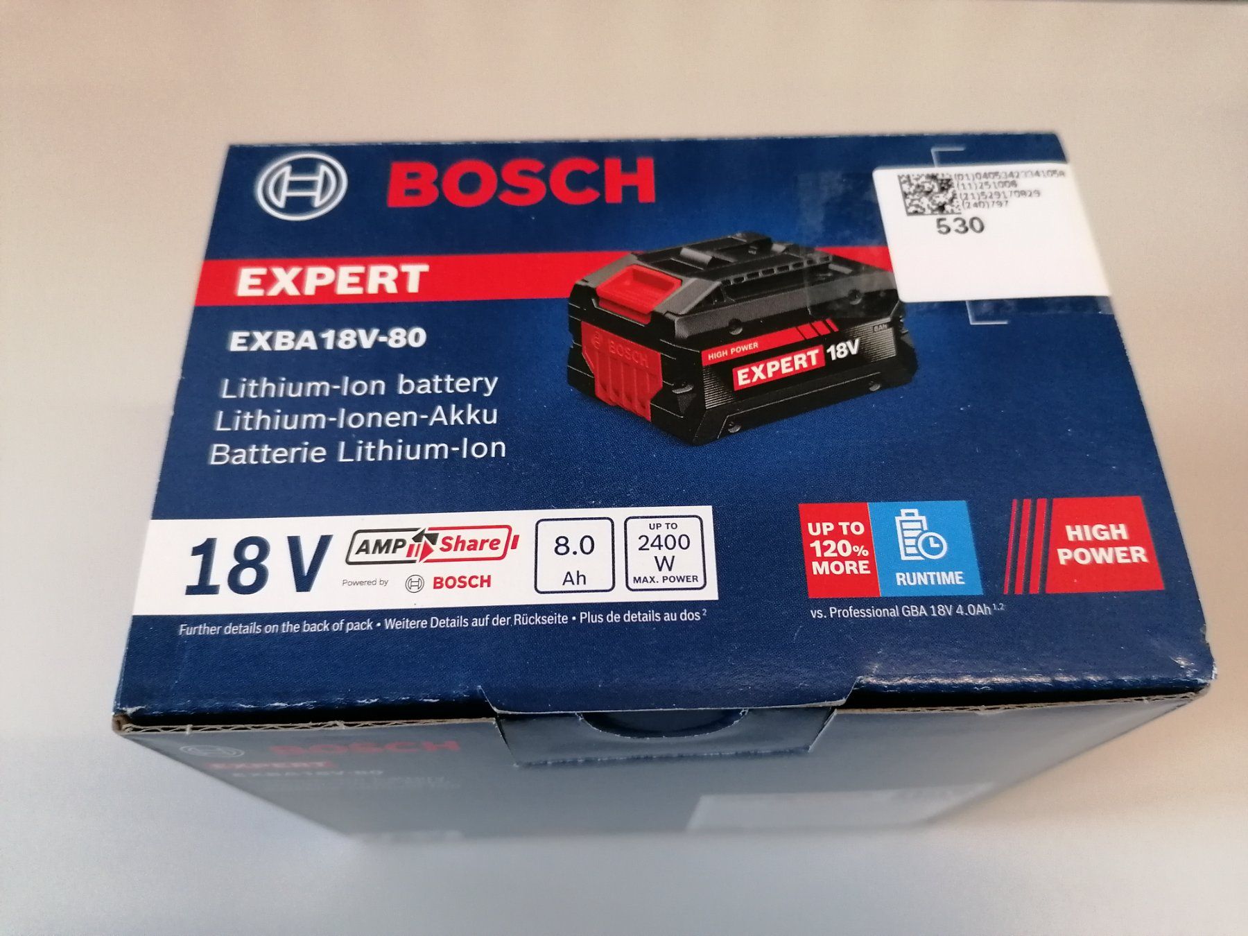Bosch Accus & piles: Bosch Akku EXPERT 18V 8.0Ah Nr.07 – Neuf avec emballage d'origine à Reiden par mja_2bsk