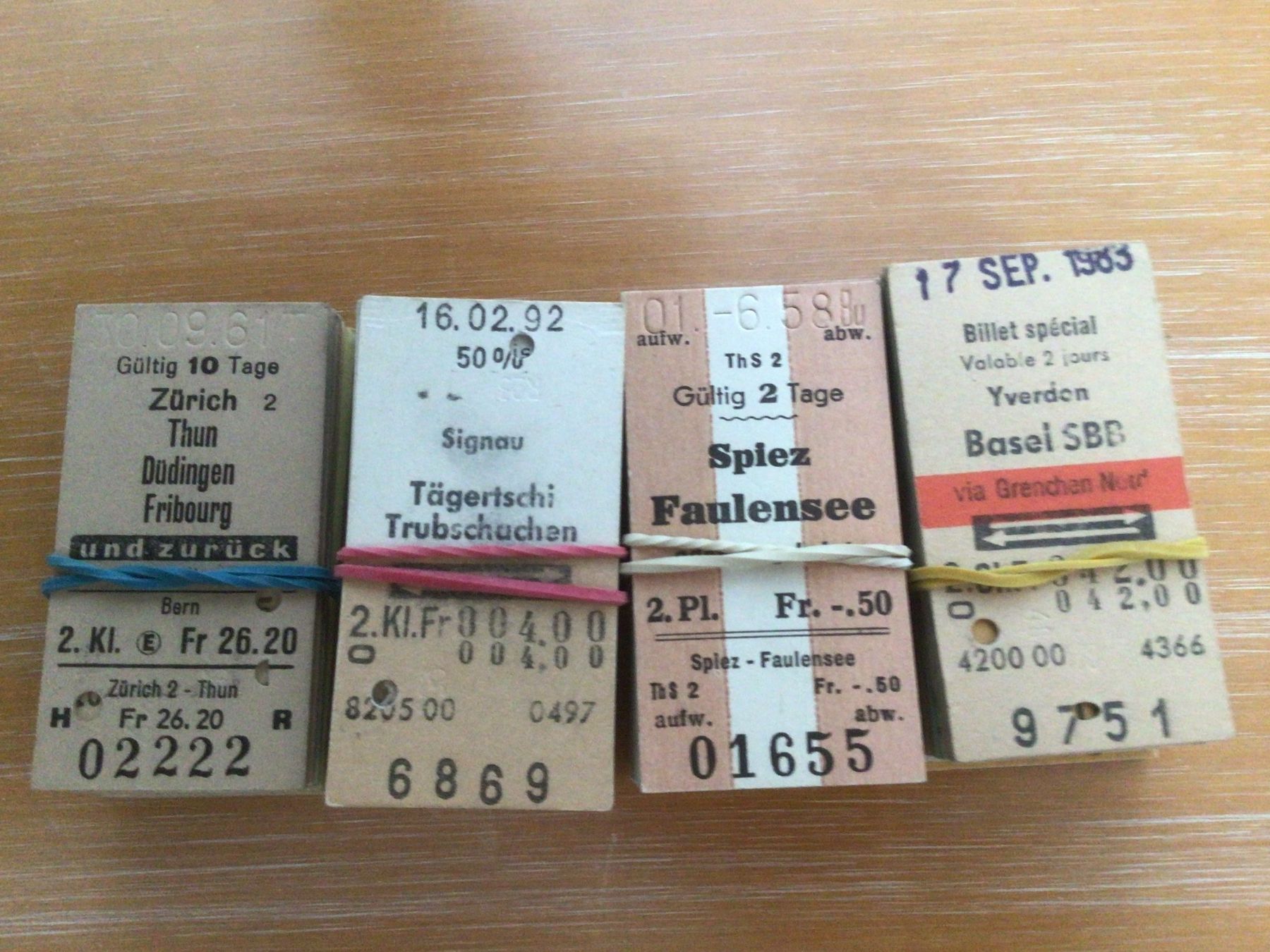 Biglietti: ÄLTERE SCHWEIZERISCHE BAHNBILETTE 90STK. – Usato da Interlaken venduto da wie_o-nid25