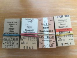 ÄLTERE SCHWEIZERISCHE BAHNBILETTE 90STK.
