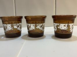 3er Set Vintage Kerzenhalter mit Hirsch Dekor 🦌 ...(L3)
