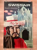 Swissair Plakat 1961 Nikolaus Schwabe South America