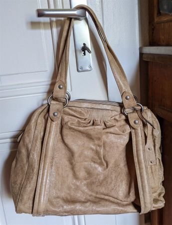 ABRO : Grand sac à main beige used look Lagenlook