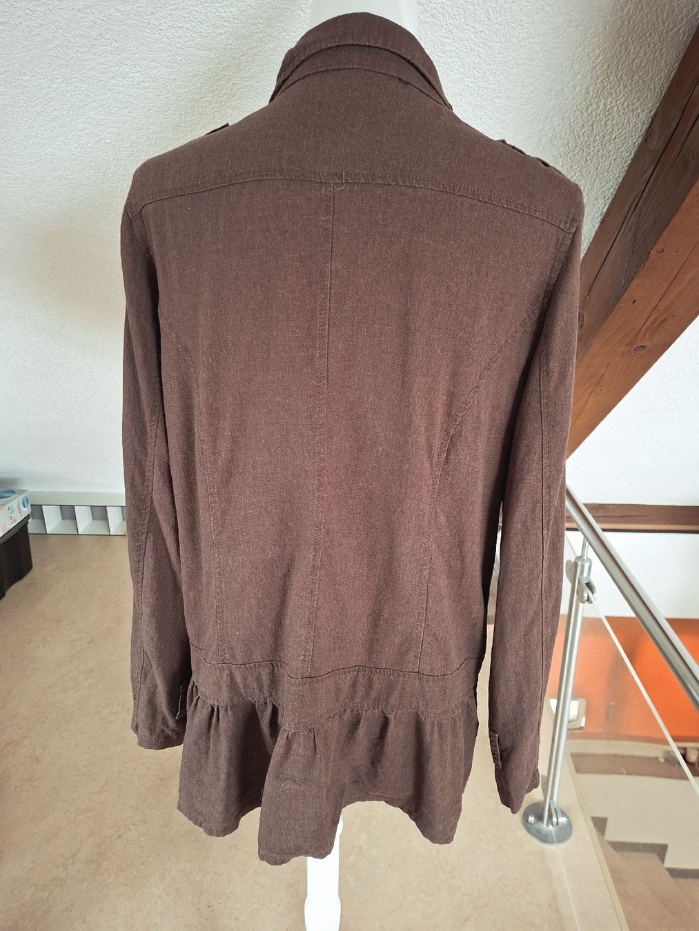 Camicette: Chicorée Leinen Bluse, Gr. XL, braun, vintage – Usato da Klingnau venduto da vollmond36 2