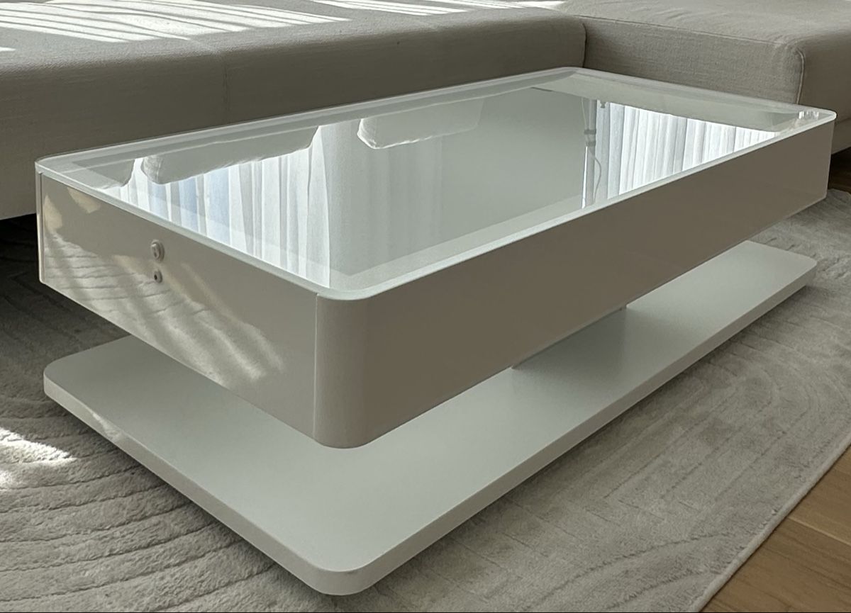Conforama Tavoli: Moderner Couchtisch Hochglanz Weiss mit Milchglasplatte – Nuovo (secondo la descrizione) da Niederuzwil venduto da kos_6q68
