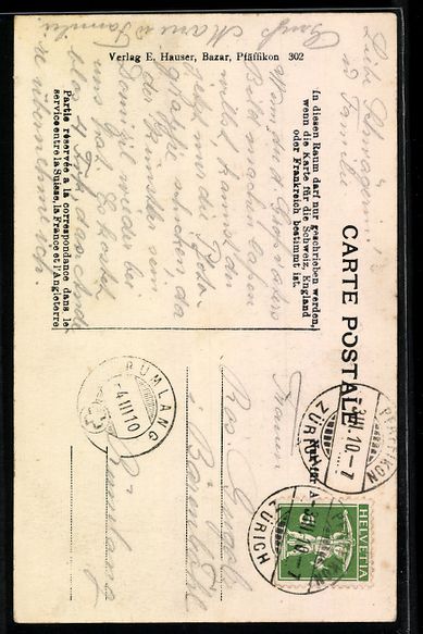 Cartoline postali: AK Pfäffikon, Seestrasse mit Kirche – Usato da Berlin venduto da bartko-reher 1