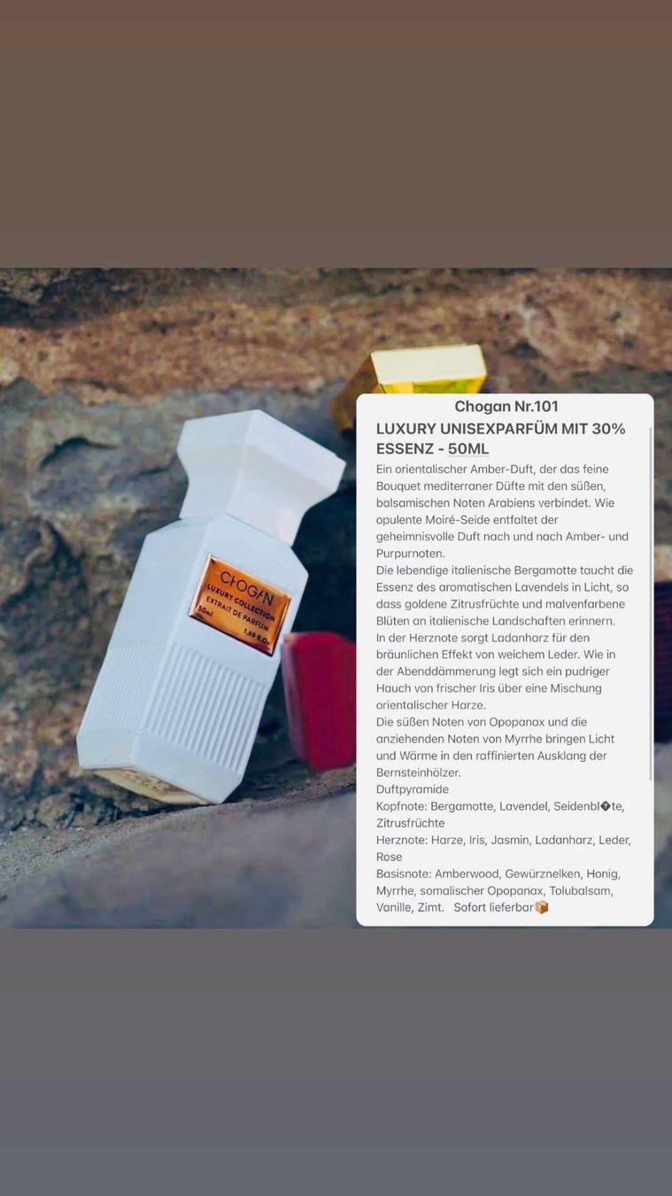 Chogan Profumi & Eau de Toilette: Chogan Parfum  Nr.101 – Nuovo e nell'imballaggio originale da Flums venduto da Duftperle2023