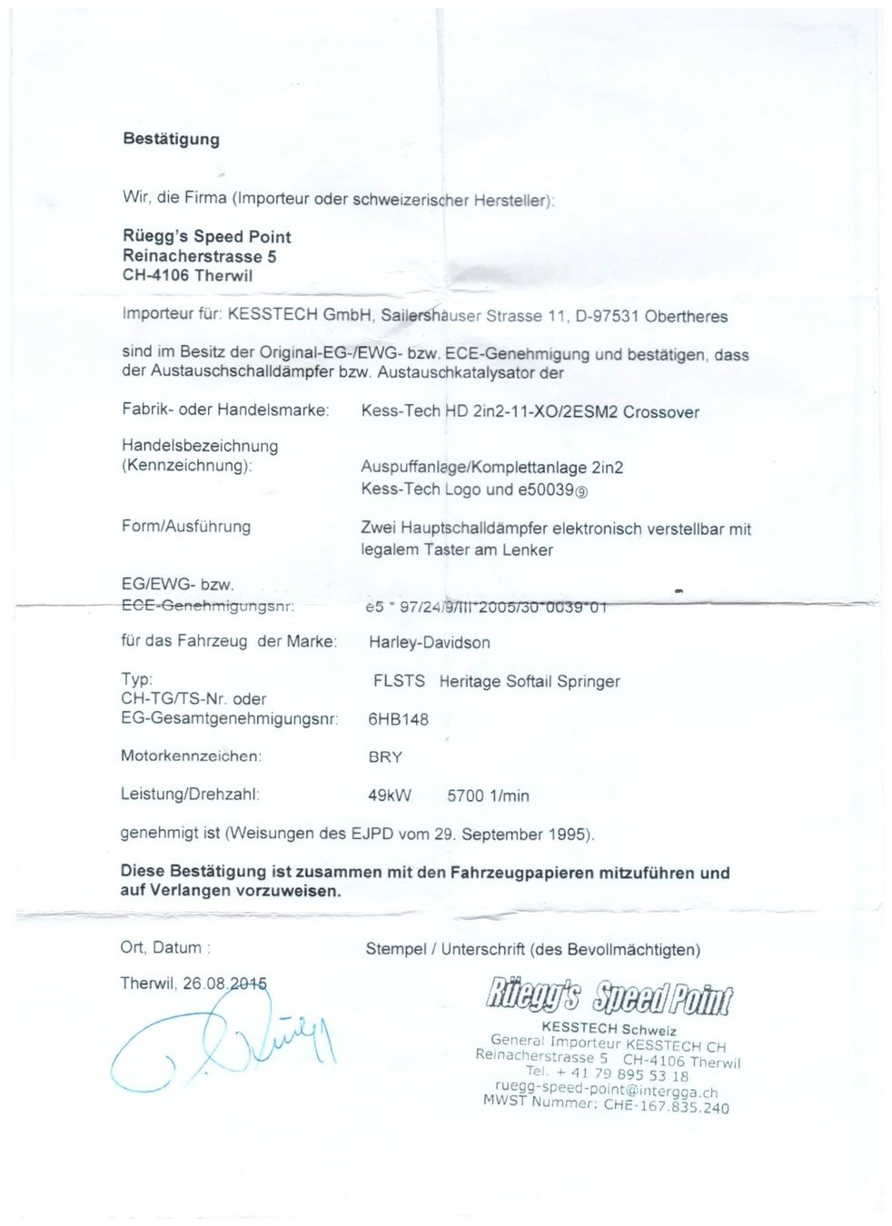 Harley-Davidson Cruisers: Harley-Davidson FLSTS – D'occasion à Kreuzlingen par 123peter 8