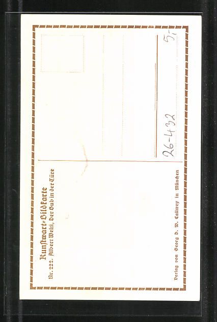 Cartoline postali: Albert Welti: ein Junge sitzt in seinem  – Usato da Berlin venduto da bartko-reher 1