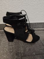 Sandales à talons noires lacées, taille 38, parfaites été
