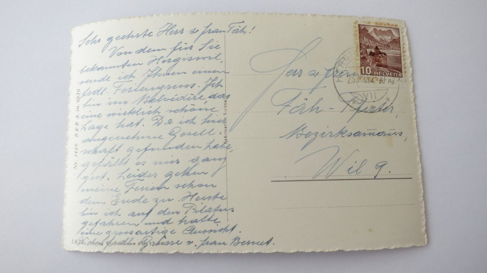 Ansichtskarten: Hergiswil / NW - 1942 – Gebraucht aus Jona von centumprata 1